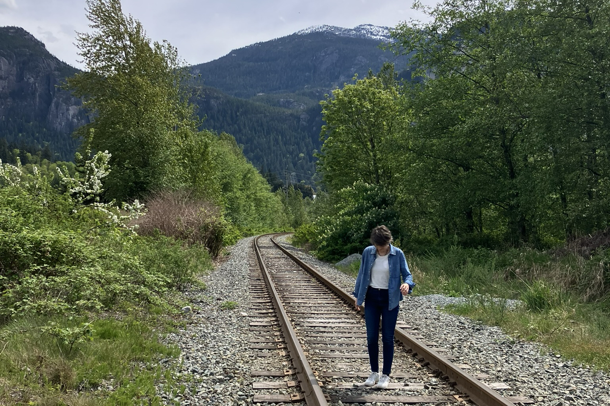 Me on train tracks again